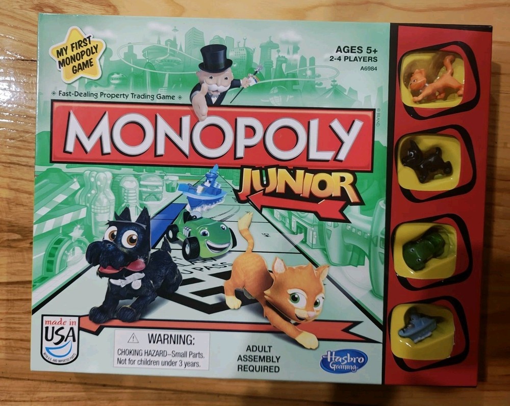 Monopoly Junior Board Game For Kids Ages 5+ By Hasbro