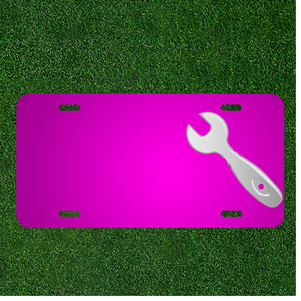 Custom Personalized Car License Plate With Add Names To Wrench Isolated Repair