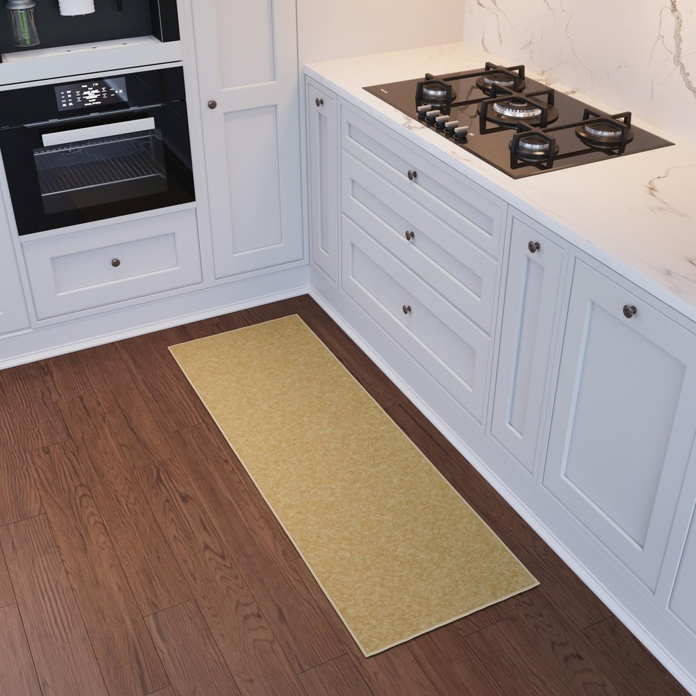 Ottomanson Ottohome Collection Non-Slip Rubberback Modern Solid Design 2x6 Indoo