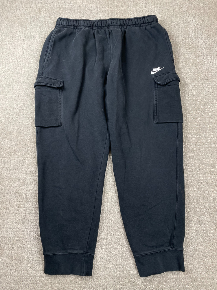 Nike Sweatpants Men 2XL Black Sportswear Club Fleece Cargo Drawstring CD3129-010