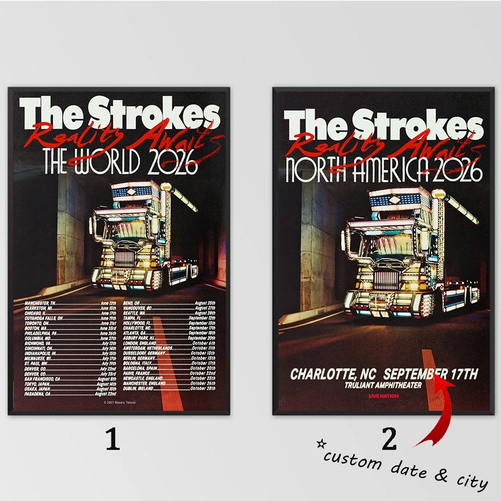The Strokes Reality Awaits North America 2026 Tour Poster