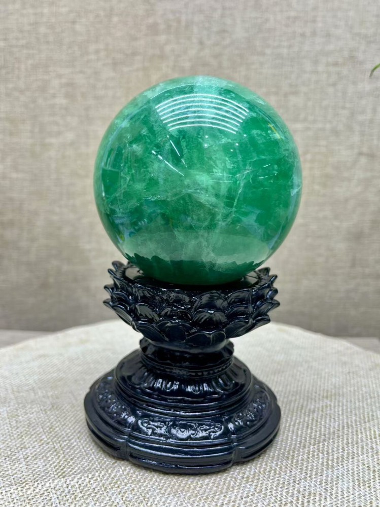 Natural Purple Fluorite Quartz Crystal Ball Sphere Polished Mineral Healing