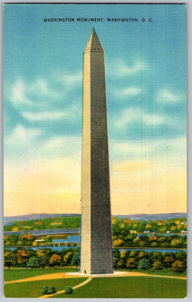 Vtg Postcard Monument Obelisk Washington, DC 1930s
