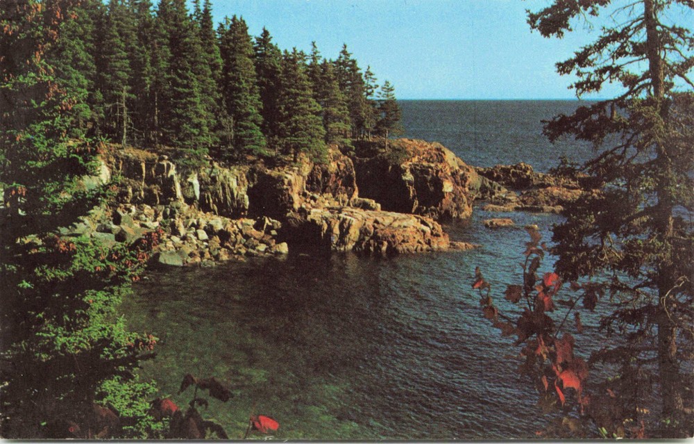 Acadia National Park Scenic Bar Harbor Coast View Maine VTG Postcard Unposted-image