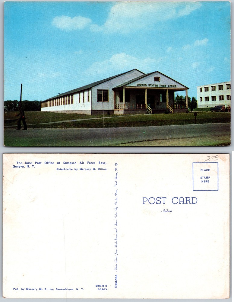 Sampson Air Force Base Post Office Geneva NY Postcard