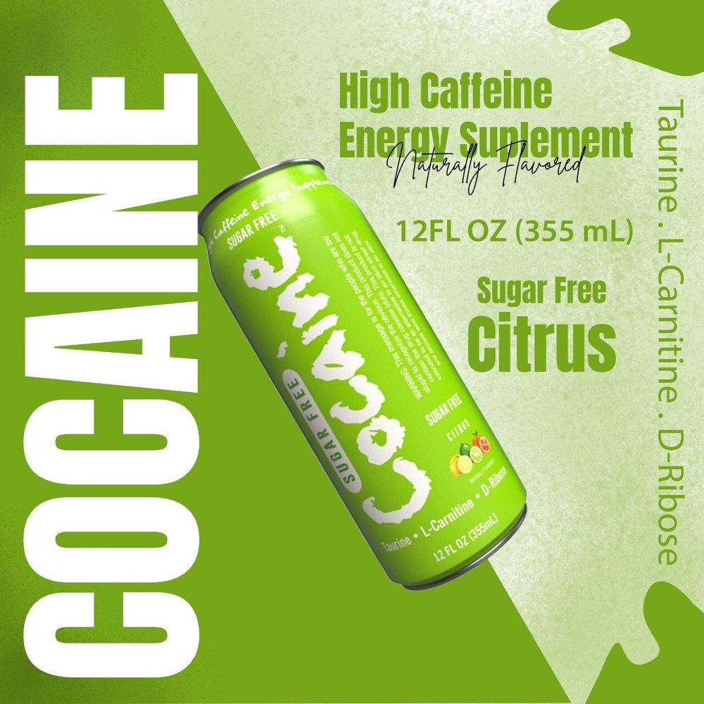 Cocaine Energy Supplement High Caffeine Energy Drink (6 Pack - Citrus Flavor)