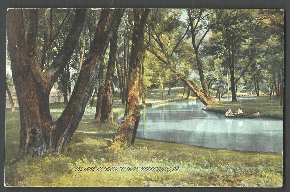 HARRISBURG PA Paxtang Park “The Lake” 1909 Rotograph Divided Back Postcard