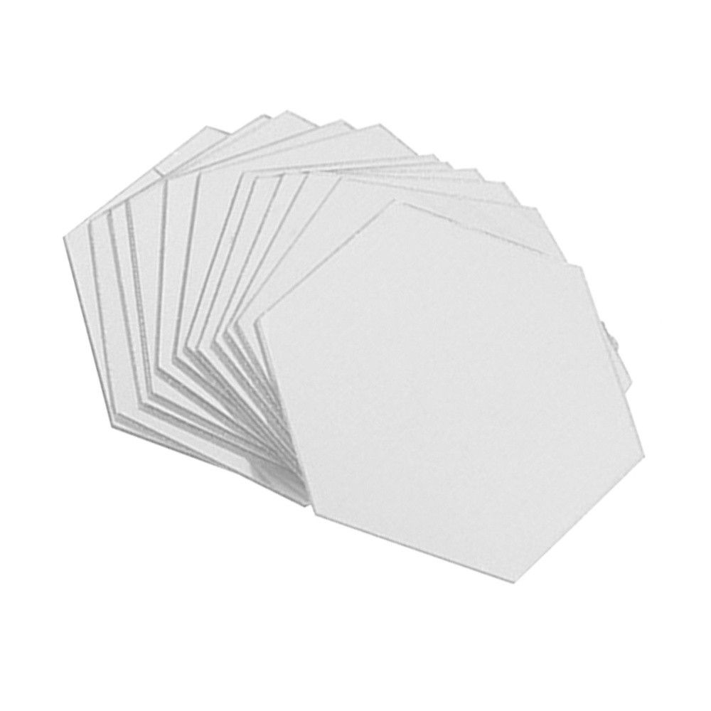 12-Piece Mirror Tile Stickers for DIY Wall Decor