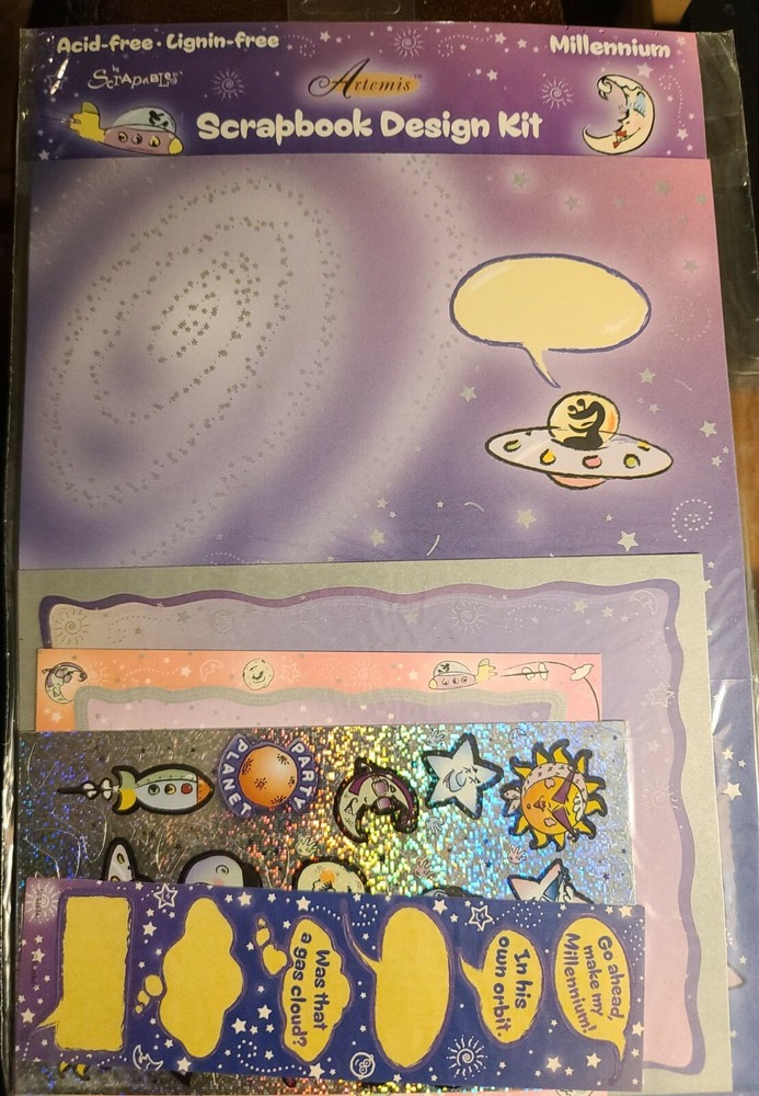 Scrapbook Page Kit Millennium Alien Scrapables Acid-free, Lignin-free-image