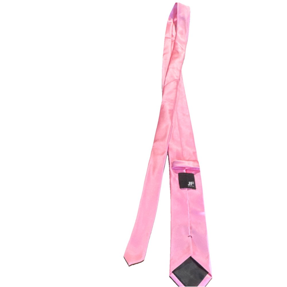 J. Ferrar Men's Satin Tie Pink Solid Pattern Classic Neckwear