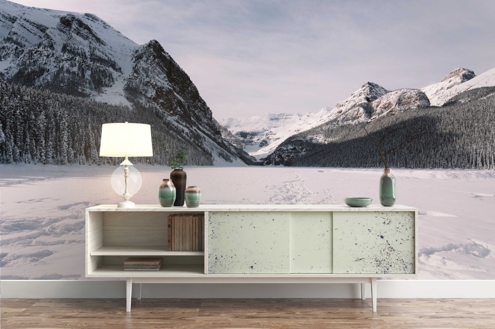 3D Mountain Forest Winter Landscape Wall Murals Wallpaper Murals Wall Sticker