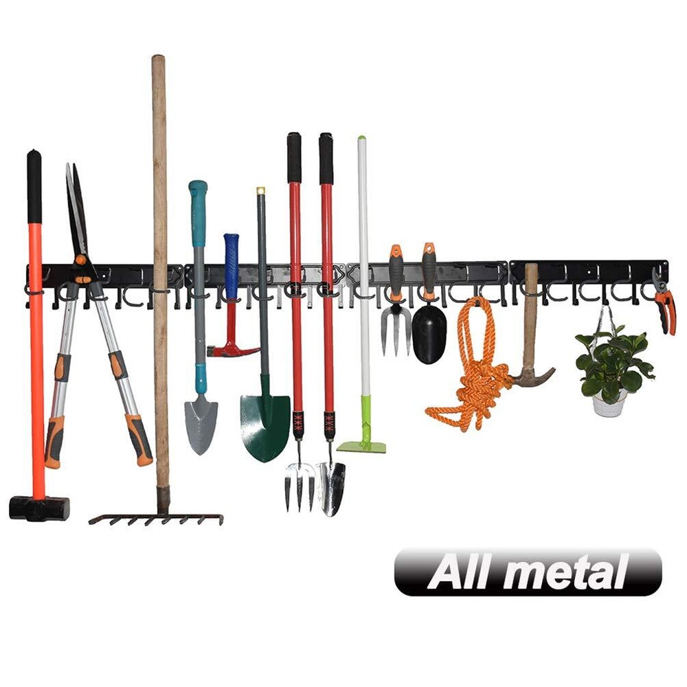 YueTong 68-Inch Adjustable All Metal Wall Mount Garden Tool Storage Organizer for Garage