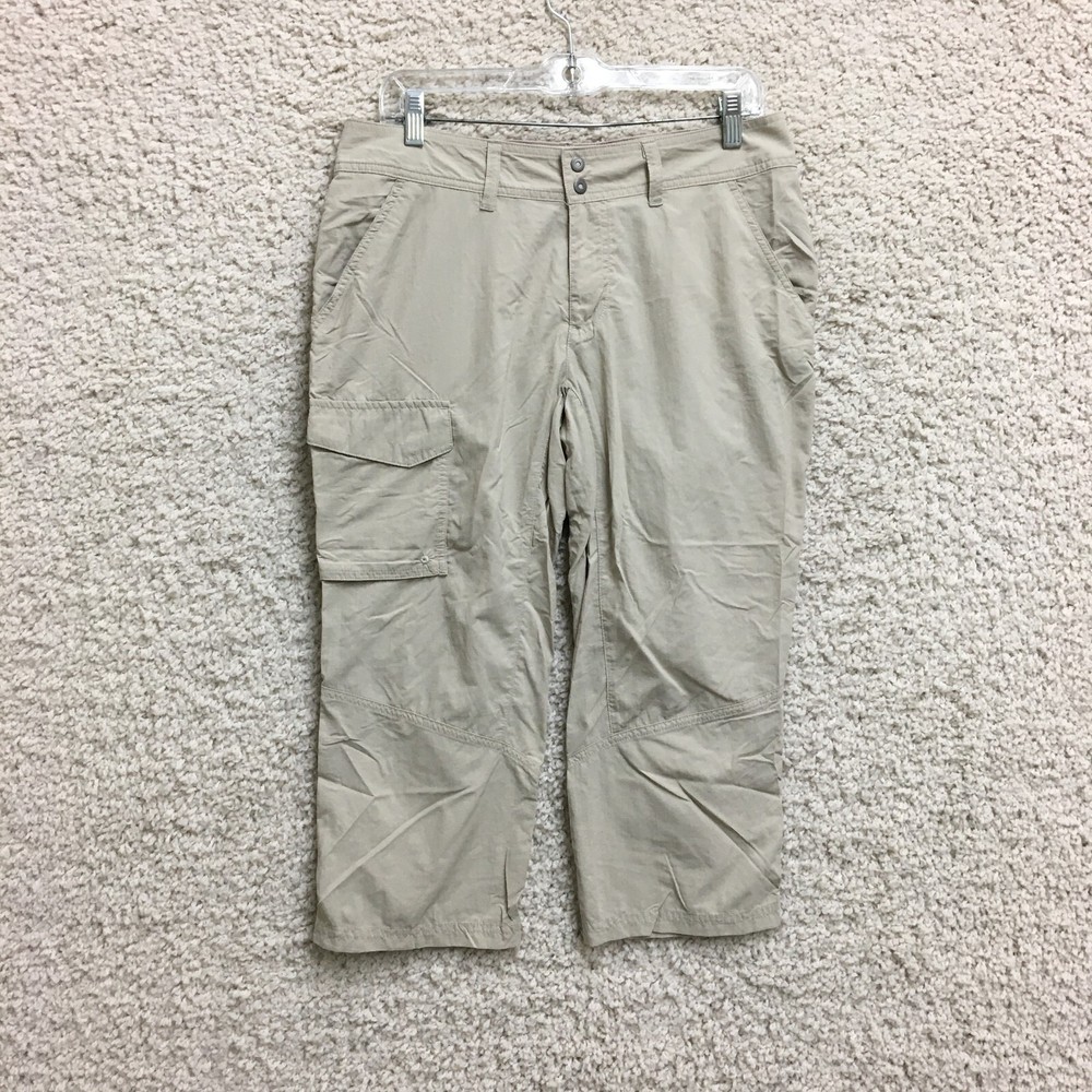 Columbia Pants 8 Womens Beige Cargo Omni Shade Capri Fishing Hiking Outdoor