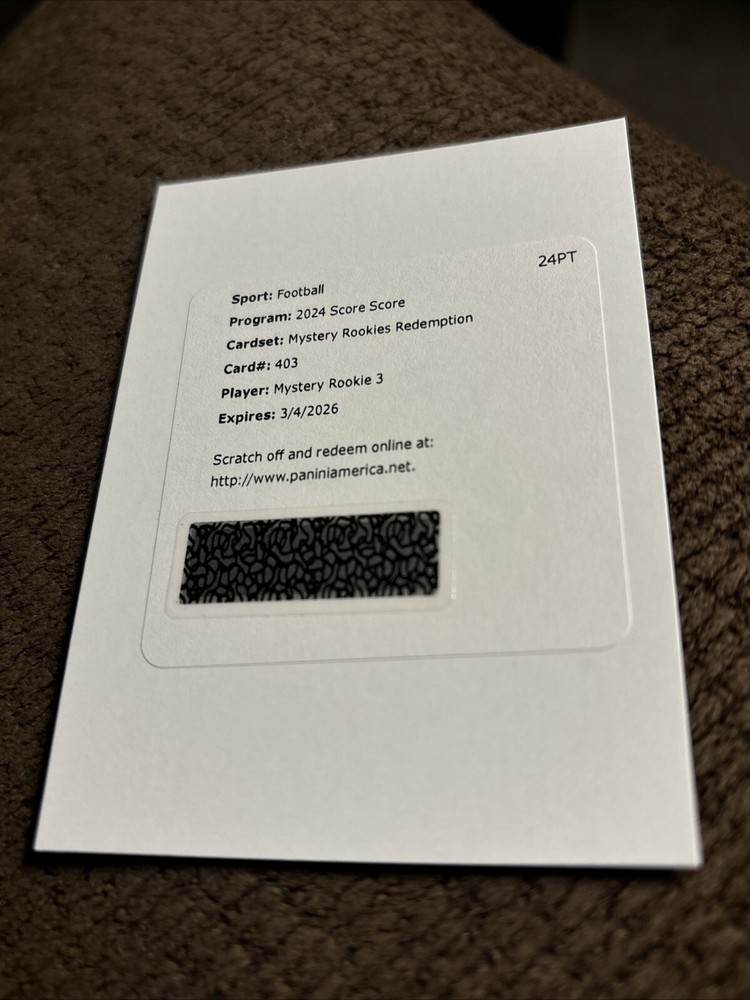 2024 Panini Score Football Mystery Rookie #3 Redemption #403 NFL SSP Rare