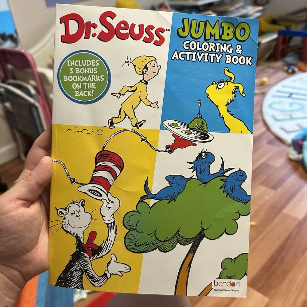 Dr. Seuss Jumbo Coloring and Activity Book Includes 3 Bonus Bookmarks Ages 3+