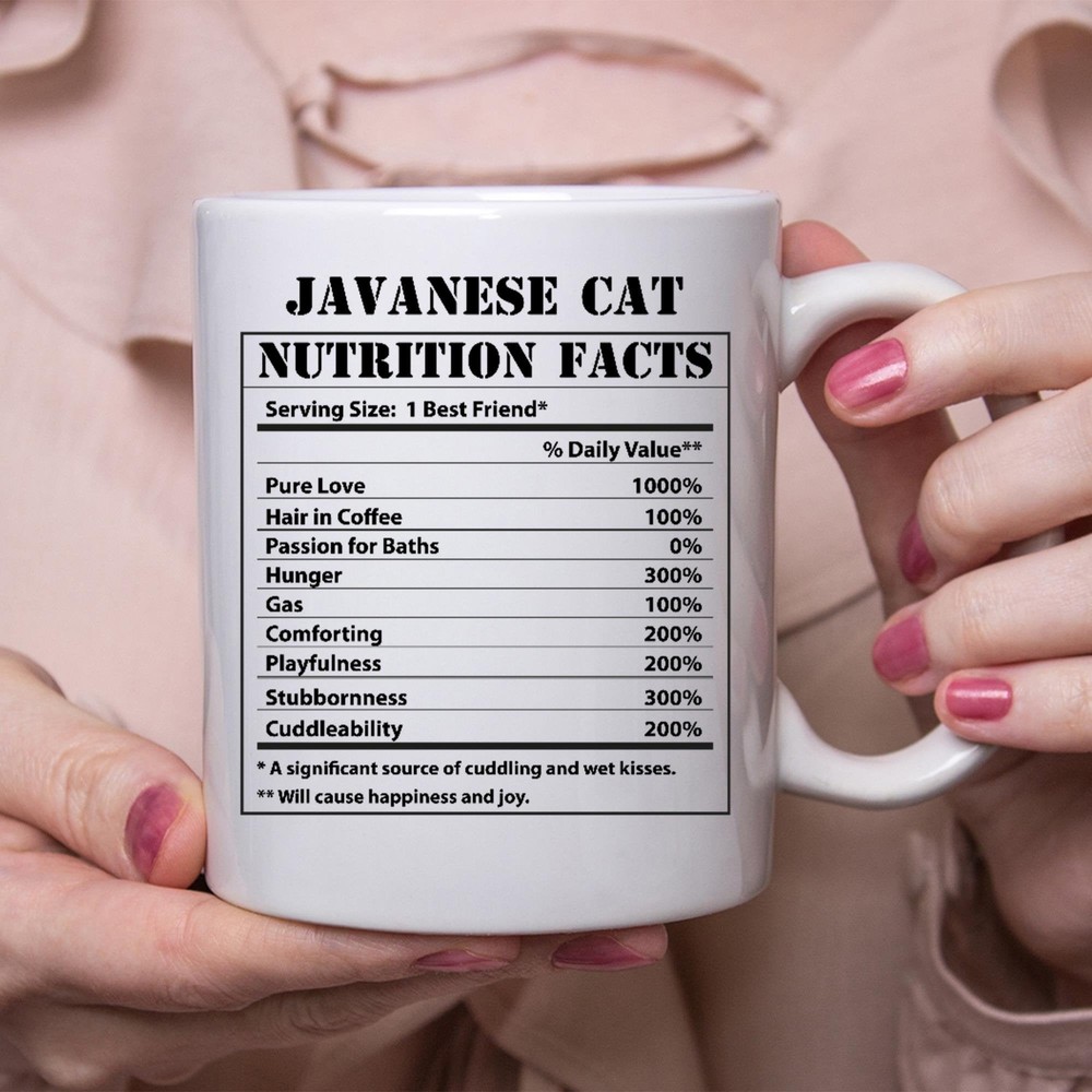 Funny Javanese Cat Gifts Nutritional Facts White Coffee Mug