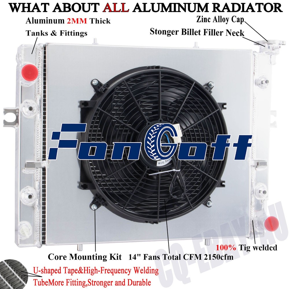 3-Row Radiator+Shroud Fan fit 1990-2011 Toyota Forklift 7FD,7FG L6 4.3L Engine