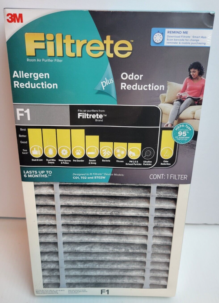 3M Filtrete Allergen Reduction A/D/H Room Air Purifier Hepa Type Filter Allergen