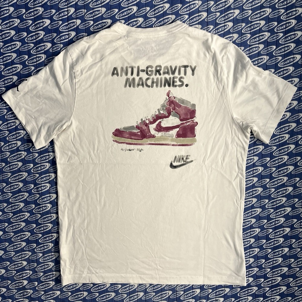 Jordan Anti-Gravity Machines Graphic Tee White Men L Nike Air Jumpman Basketball