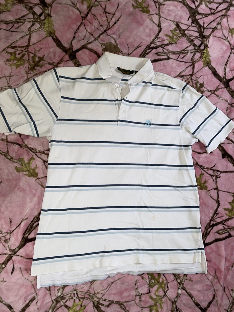 Timberland Cotton Golf Polo Shirt short sleeve Logo Men's Large