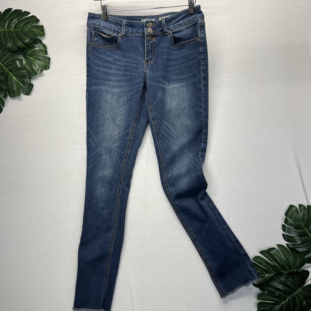 Indigo Rein Anklet Jeans Juniors size 11 Skinny Stretch Denim Jeans 3 Buttons
