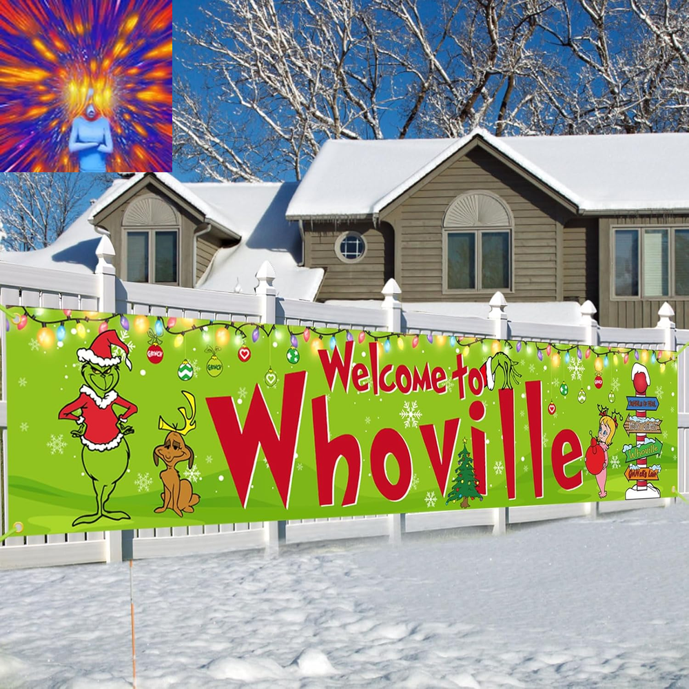 Large Christmas Banner Sign,Christmas Decorations for Indoor Outdoor Decor Chris