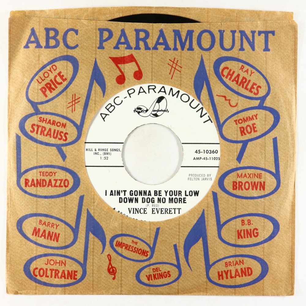 Rockabilly 45 - Vince Everett - I Ain't Gonna Be Your Low Down - ABC - promo!