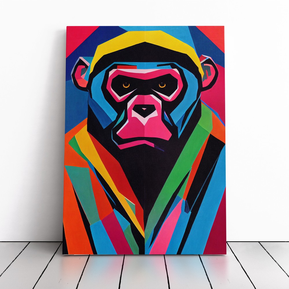 Gorilla Pop Art Canvas Wall Art Print Framed Picture Decor Living Room Bedroom