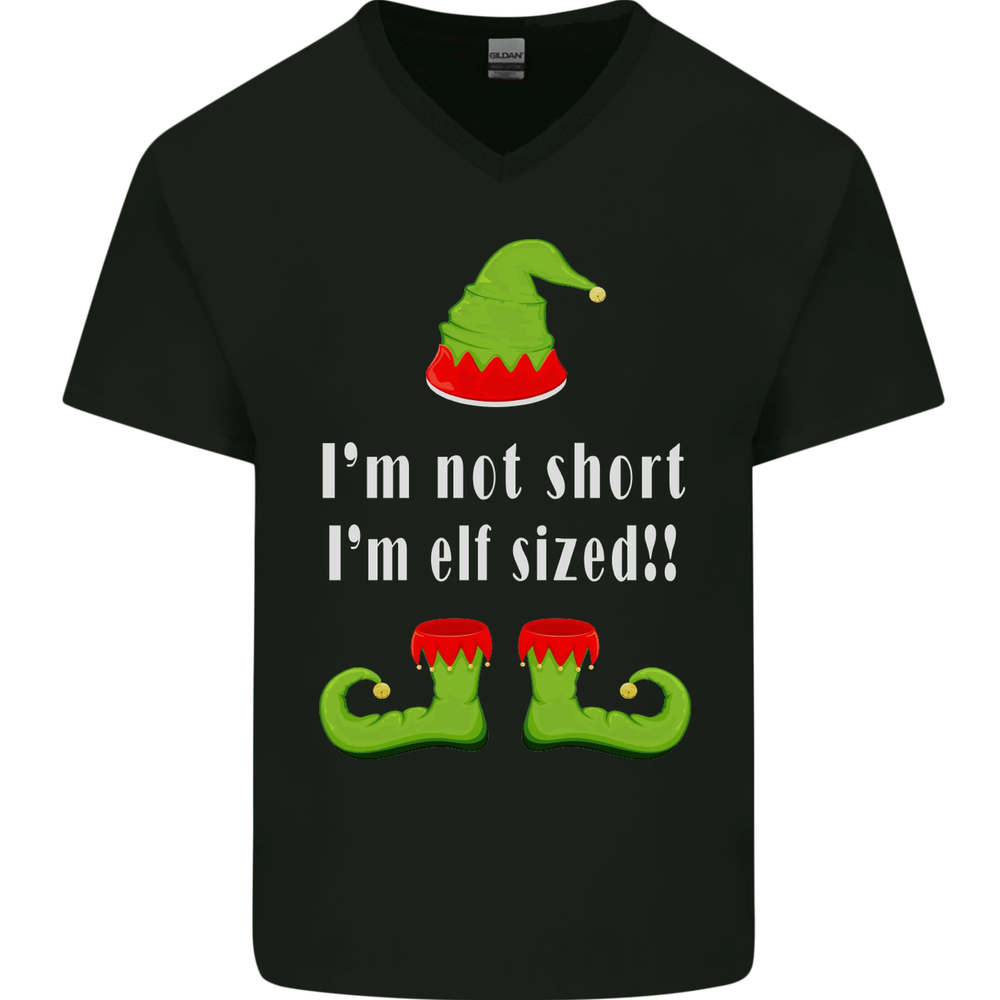 Im Not Short Im Elf Sized Funny Christmas Mens V-Neck Cotton T-Shirt