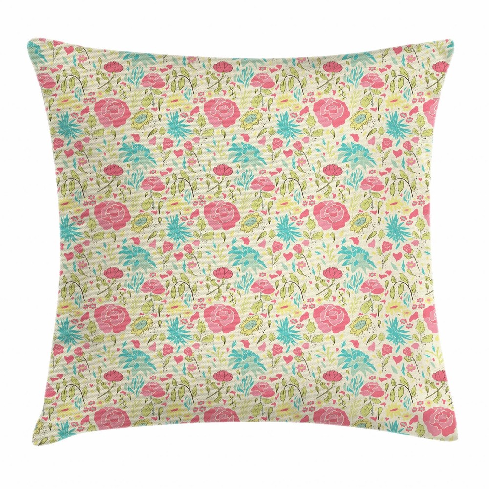 Stylish Jasmine Print Throw Pillow Covers in 8 Sizes by Ambesonne, Perfect for Home Decor