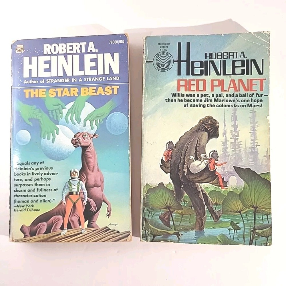 Robert A Heinlein THE STAR BEAST 1959 & RED PLANET 1977 Vintage SCI-FI PB [452]
