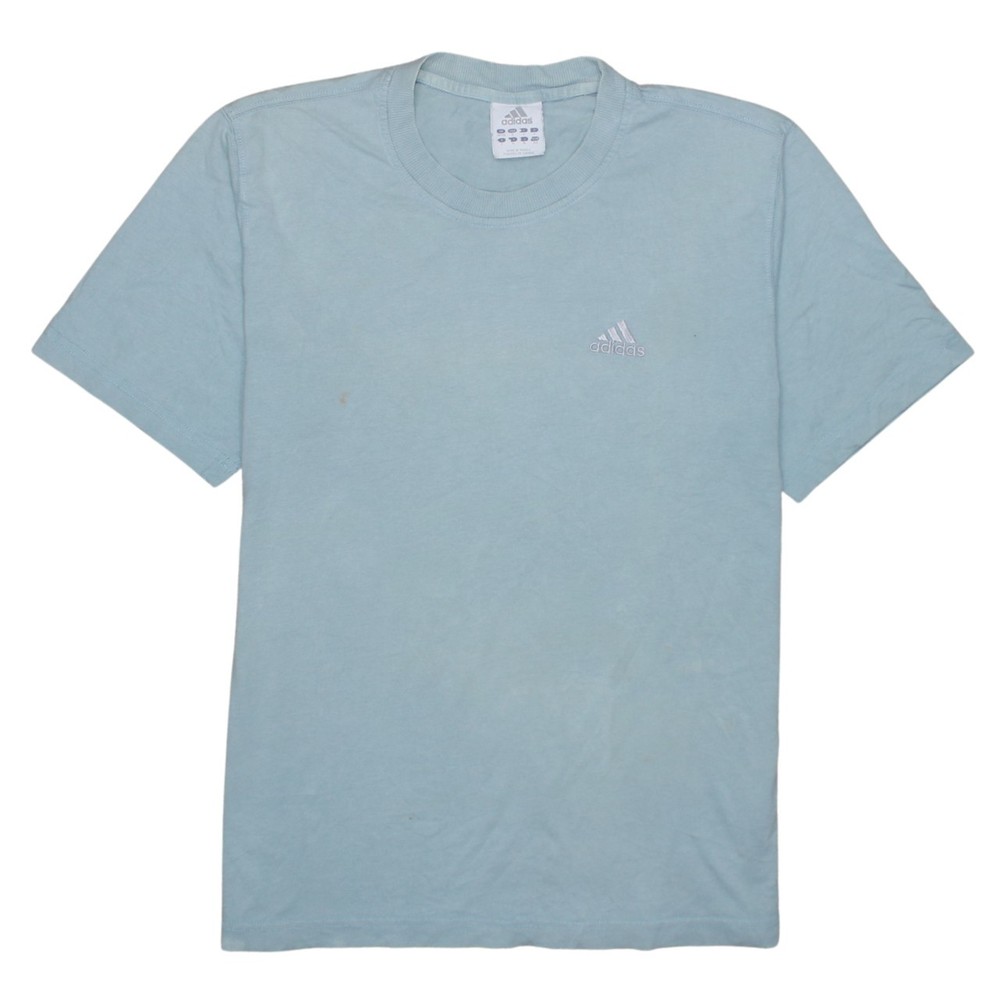 Adidas Mens T Shirt Light Blue Cotton Embroidered Chest Logo Golf Performance S