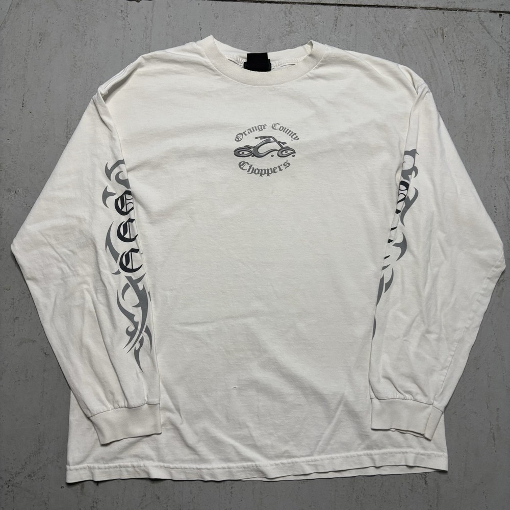Y2K 2003 Orange County Choppers Biker Core Motorcycle Longsleeve T Shirt Size XL