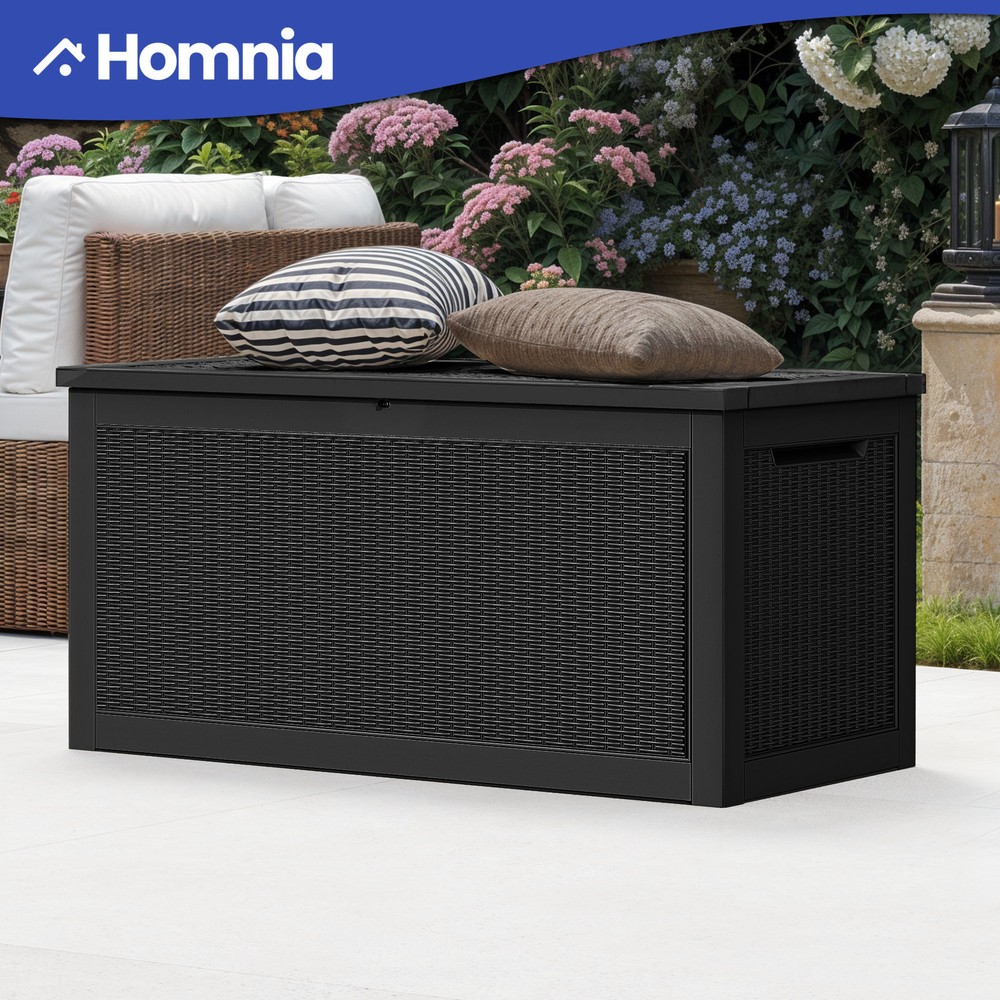 260 Gallon Large Resin Outdoor Storage Box Patio Deck Lockable Waterproof Garden