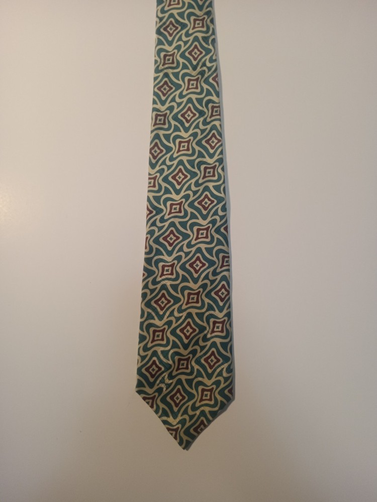 Polo Ralph Lauren Tie Mens Multi Color Geometric Handmade Silk Necktie Classic