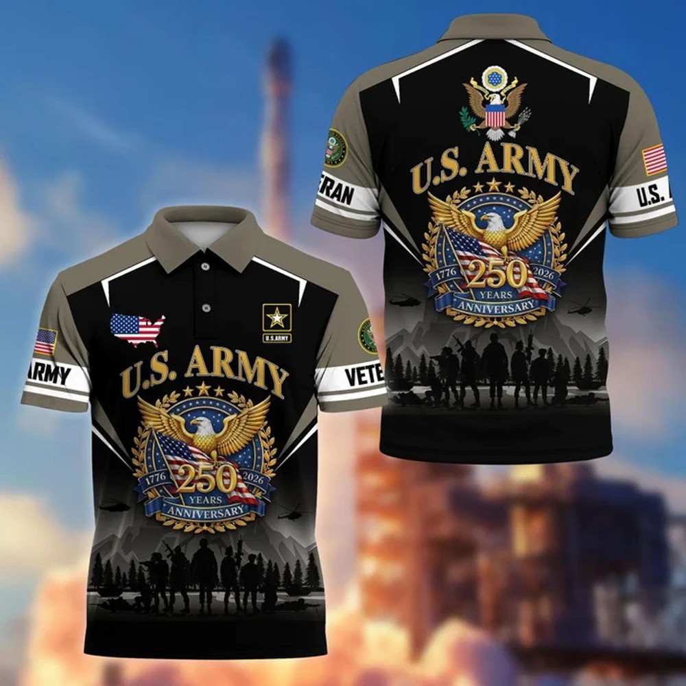America 250th Anniversary US Veteran Polo Shirt - All Print Shirt, S to 5XL