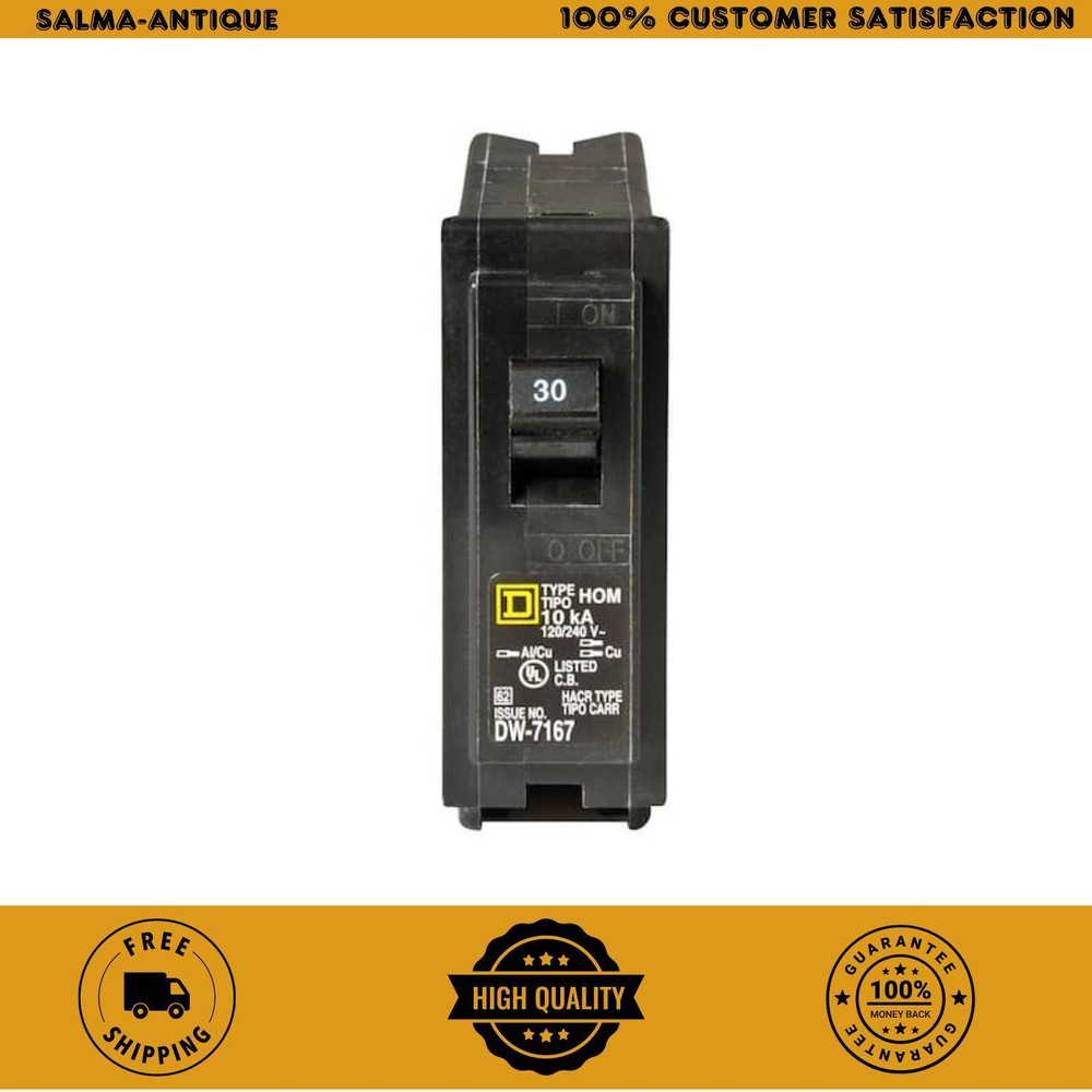 Homeline 30 Amp One-Pole Circuit Breaker HOM130CP, Square D Breakers 120/240 VAC