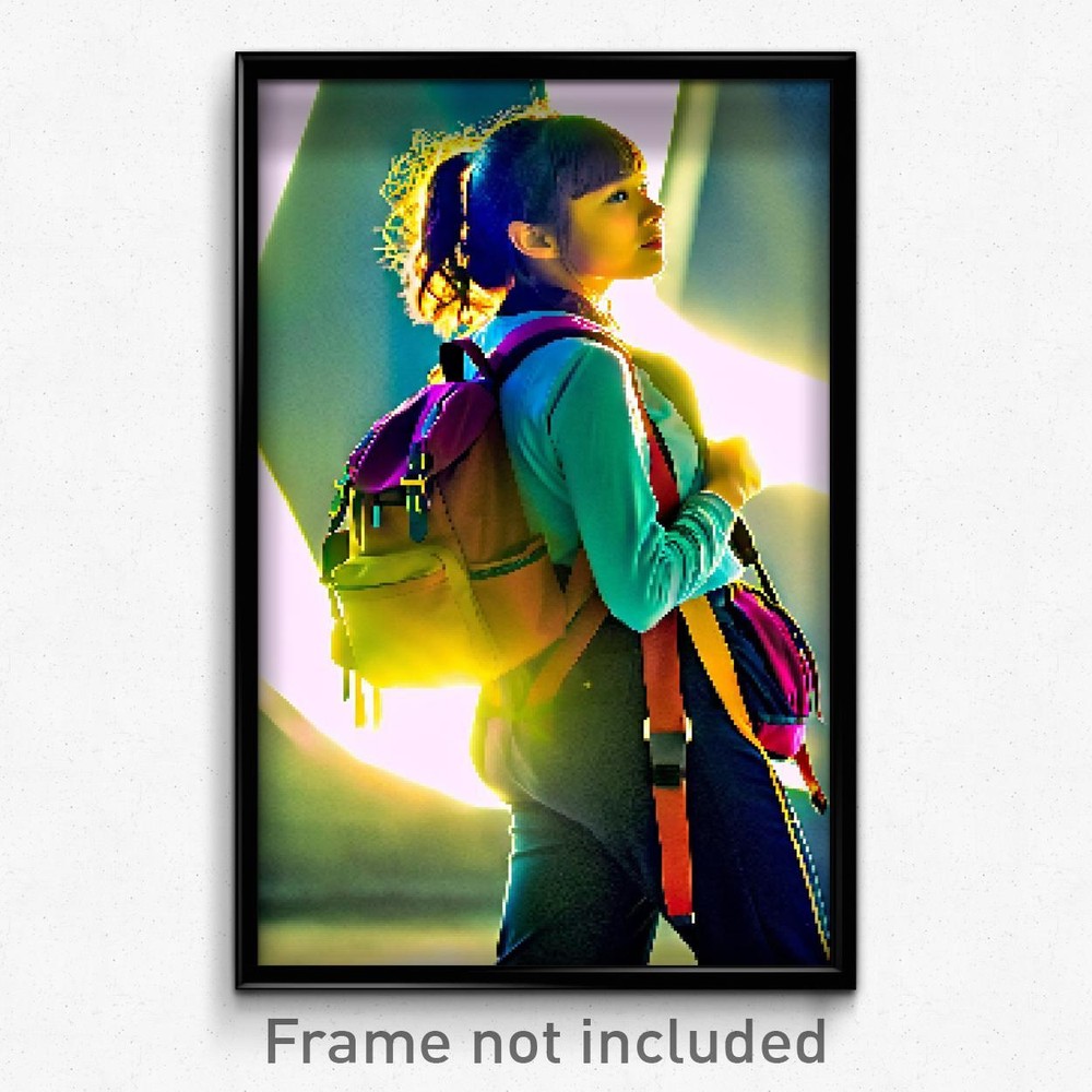 8 Bit Psychedelic Pixel Art Backpack Poster - Trippy Video Game Print  
