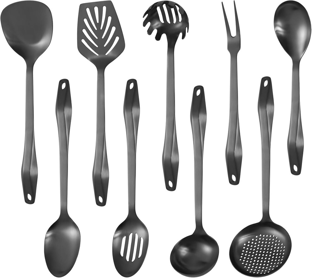 304 Stainless Steel Kitchen Utensil Set - 9 Piece Cooking Utensils