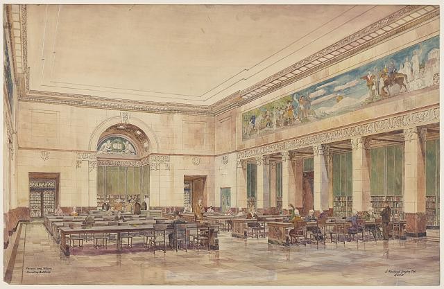 Photo:Washington DC Library of Congress Annex Reading Room Interior 1937