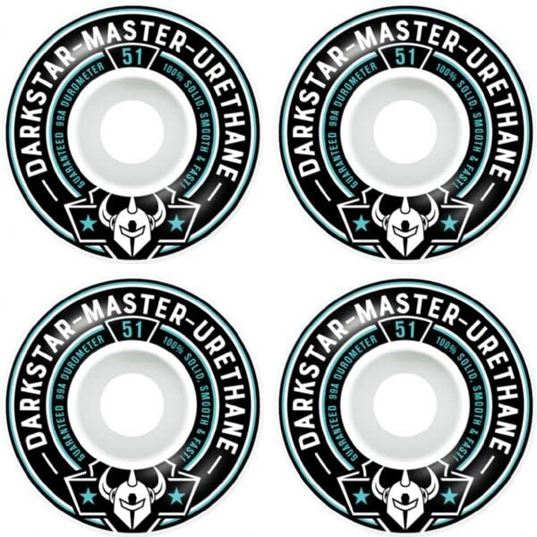 Darkstar Skateboards Responder White/Aqua Skateboard Wheels 51mm 99a (Set of 4)