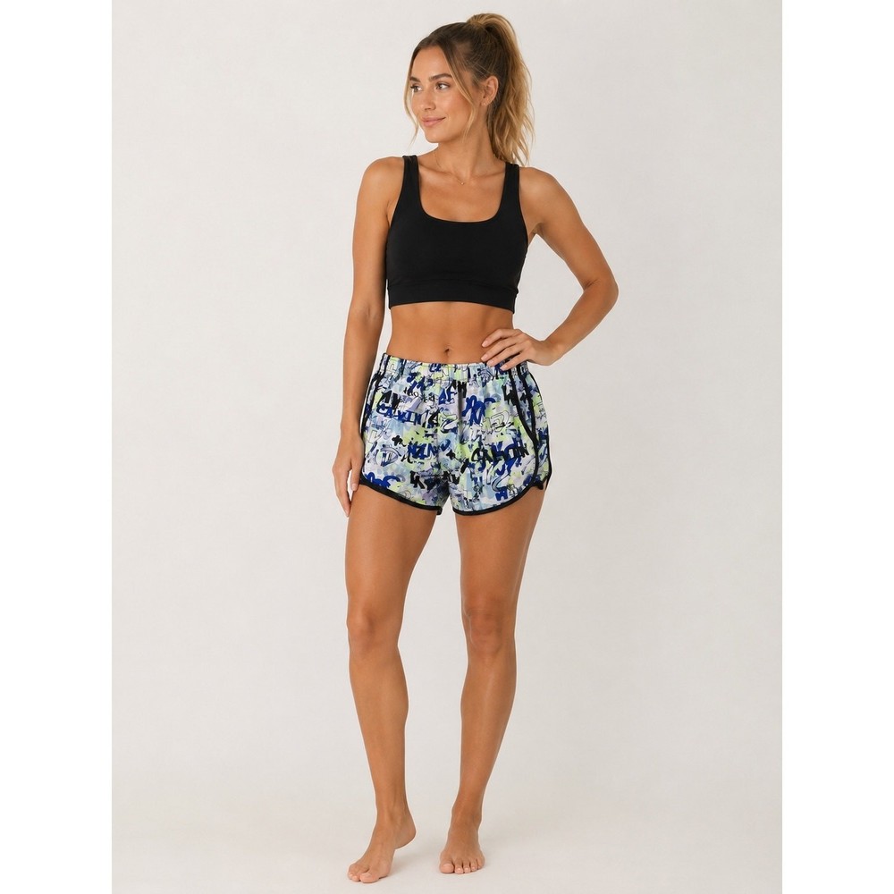 Calvin Klein Athletic Shorts Womens Large Graffiti Print Running Activewear