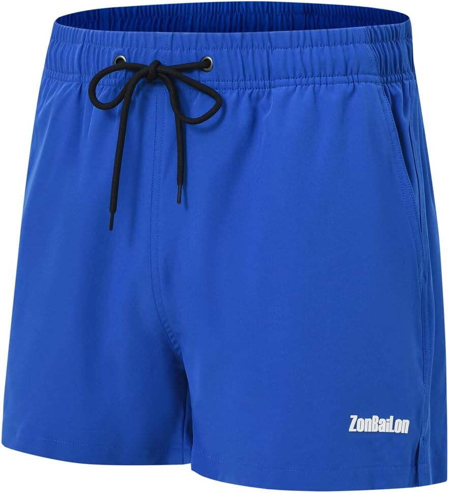 Mens Swim Shorts Drawstring freely Mesh Lining Board Shorts Quick Dry Pockets