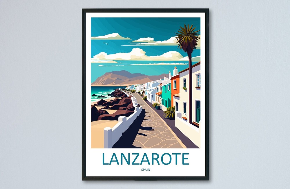 Lanzarote Travel Print Wall Art Lanzarote Wall Hanging Home Dcor Lanzarote Gift