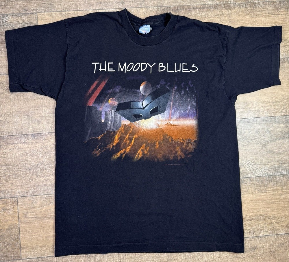 The Moody Blues 1996 Concert Tour T-Shirt Mens XL Black Vintage 90s Band Tee VTG