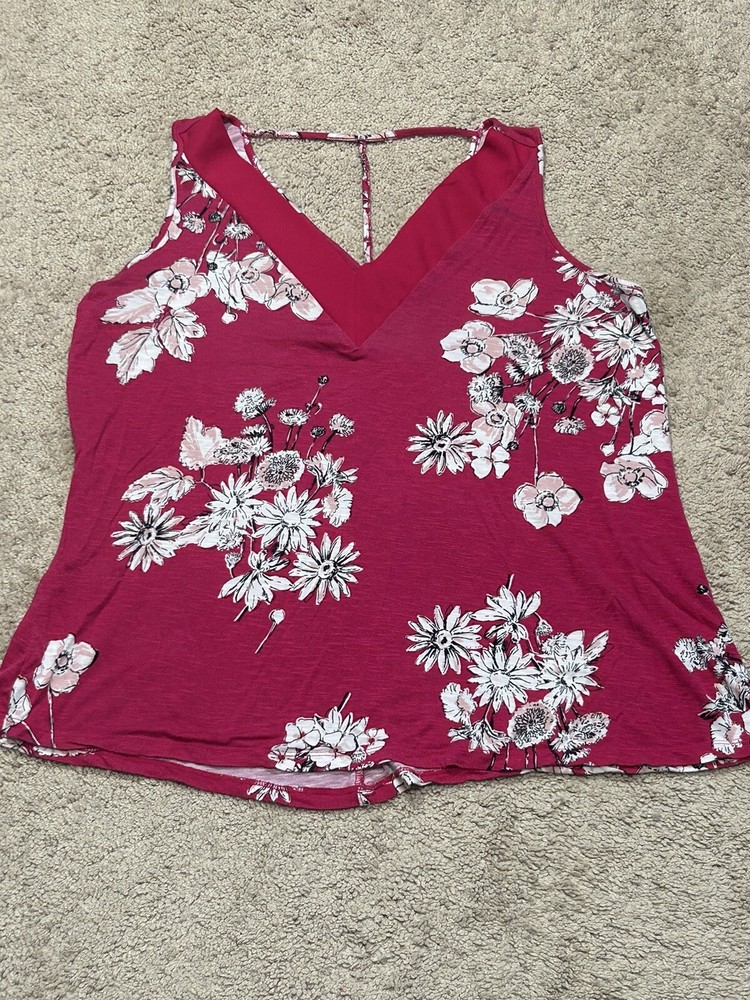 Maurices Womens Shirt Size Large Multicolor Floral Print Casual Flowy Comfort
