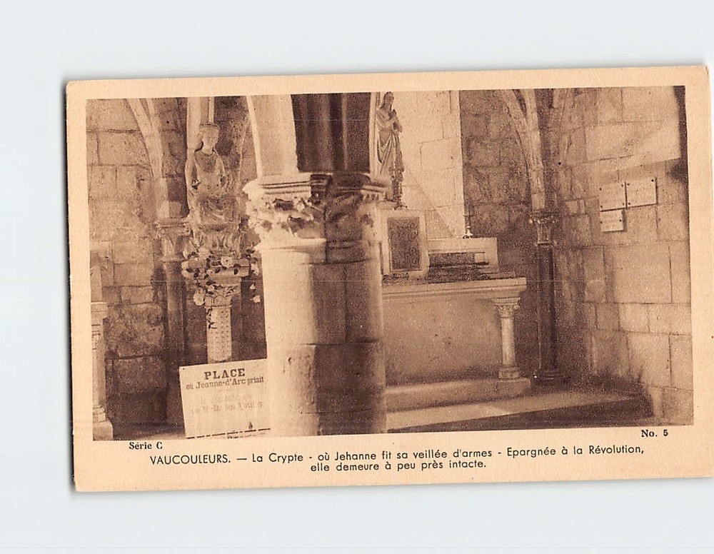 Postcard The Crypt Where Joan of Arc Held her Vigil Before Vaucouleurs France