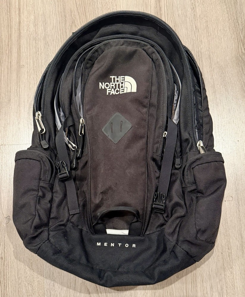 The North Face Mentor Black Hiking Backpack, Zip Closure, Adjustable Straps
