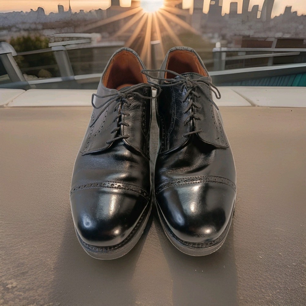 Allen Edmonds Benton Cap Toe Oxford Lace Up Black Leather Shoes Men's 10E