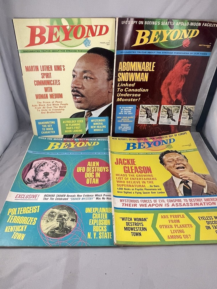 4 Vintage Beyond Magazine Martin Luther King Gleason Sci-fi Paranormal UFOs